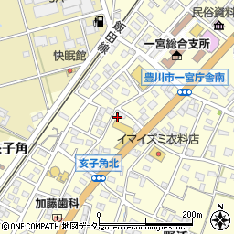 愛知県豊川市一宮町栄周辺の地図