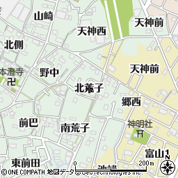 愛知県西尾市楠村町北荒子周辺の地図