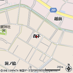 愛知県常滑市苅屋（森下）周辺の地図