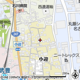 愛知県知多郡武豊町小迎周辺の地図