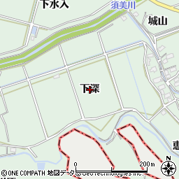 愛知県西尾市平原町下深周辺の地図