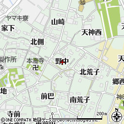愛知県西尾市楠村町野中周辺の地図