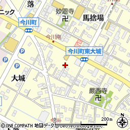 愛知県西尾市今川町東大城周辺の地図
