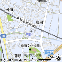 愛知県額田郡幸田町芦谷福田119周辺の地図
