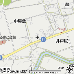 愛知県新城市富岡中屋敷周辺の地図