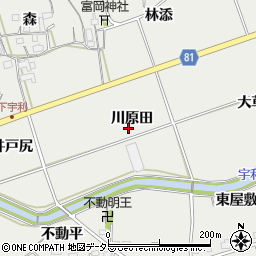 愛知県新城市富岡川原田周辺の地図