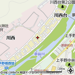 兵庫県姫路市川西台周辺の地図