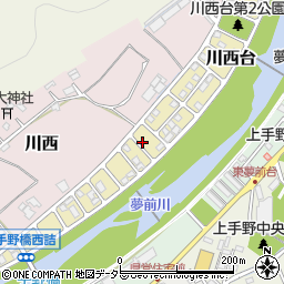 兵庫県姫路市川西台周辺の地図