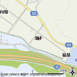 愛知県額田郡幸田町荻池下周辺の地図