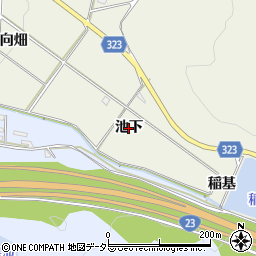 愛知県幸田町（額田郡）荻（池下）周辺の地図