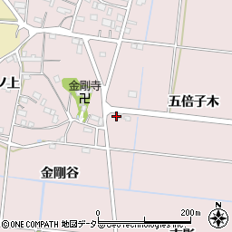 愛知県豊川市西原町五倍子木周辺の地図