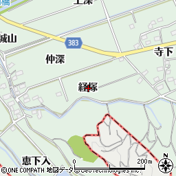 愛知県西尾市平原町経塚周辺の地図