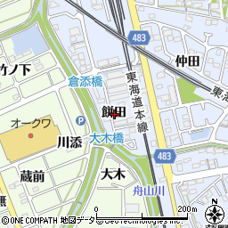 愛知県額田郡幸田町芦谷餅田周辺の地図