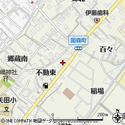 愛知県西尾市国森町不動東52-7周辺の地図