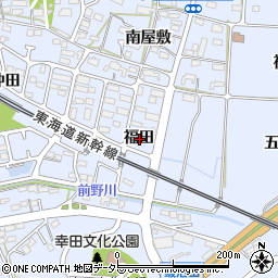 愛知県額田郡幸田町芦谷福田周辺の地図