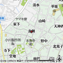 愛知県西尾市楠村町北側周辺の地図