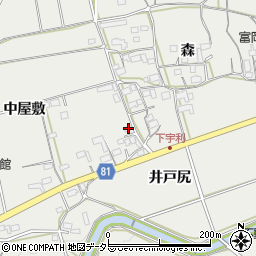 愛知県新城市富岡中屋敷74-7周辺の地図
