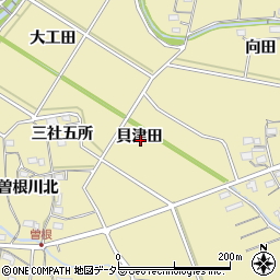愛知県新城市中宇利貝津田周辺の地図