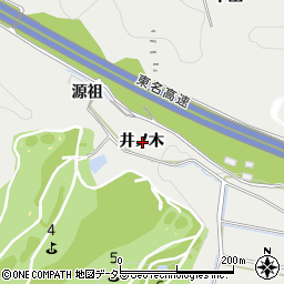 愛知県豊川市平尾町井ノ木周辺の地図