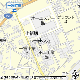 愛知県豊川市一宮町上新切458周辺の地図