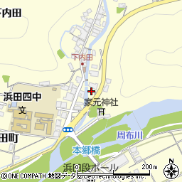 島根県浜田市内田町周辺の地図