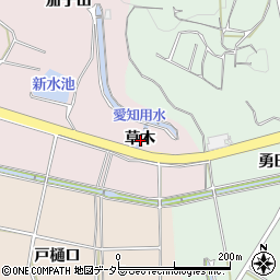 愛知県常滑市古場草木周辺の地図