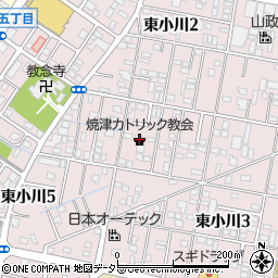 焼津カトリック教会周辺の地図
