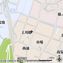 愛知県豊川市金沢町上川原周辺の地図