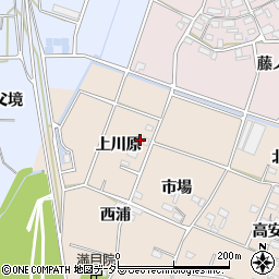 愛知県豊川市金沢町（上川原）周辺の地図