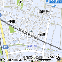 愛知県額田郡幸田町芦谷福田86周辺の地図