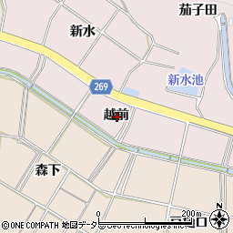 愛知県常滑市古場越前周辺の地図
