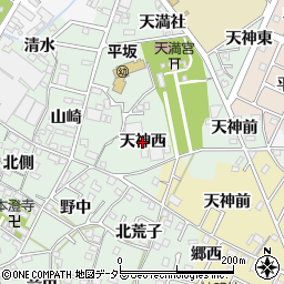 愛知県西尾市楠村町（天神西）周辺の地図