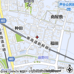 愛知県額田郡幸田町芦谷福田87周辺の地図