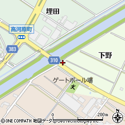 愛知県西尾市高河原町籠田周辺の地図