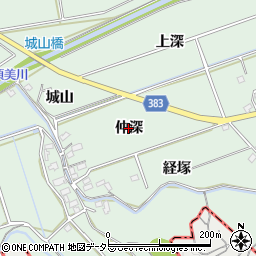 愛知県西尾市平原町（仲深）周辺の地図