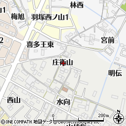 愛知県西尾市上矢田町庄衛山周辺の地図