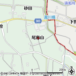 愛知県西尾市平原町尾密山周辺の地図