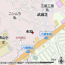 京都府八幡市八幡水珀周辺の地図