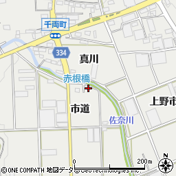 愛知県豊川市千両町市道周辺の地図