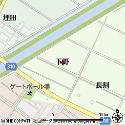 愛知県西尾市室町下野周辺の地図