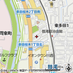 兵庫県川西市多田桜木周辺の地図