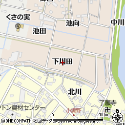 愛知県西尾市寄近町下川田周辺の地図