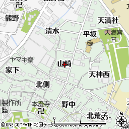 愛知県西尾市楠村町山崎周辺の地図
