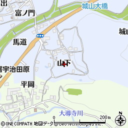 京都府綴喜郡宇治田原町岩山山下周辺の地図