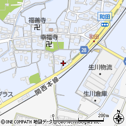 三重県亀山市和田町212周辺の地図