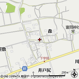 愛知県新城市富岡森周辺の地図
