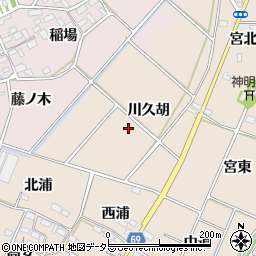 愛知県豊川市金沢町川久胡周辺の地図