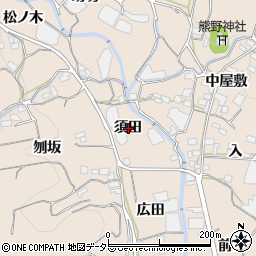 愛知県蒲郡市坂本町須田周辺の地図