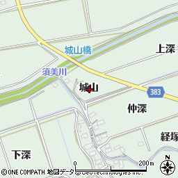 愛知県西尾市平原町城山周辺の地図