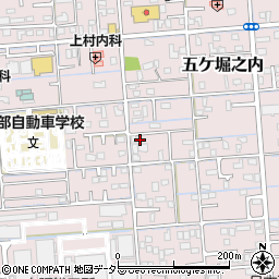 静岡県焼津市五ケ堀之内1243-17周辺の地図